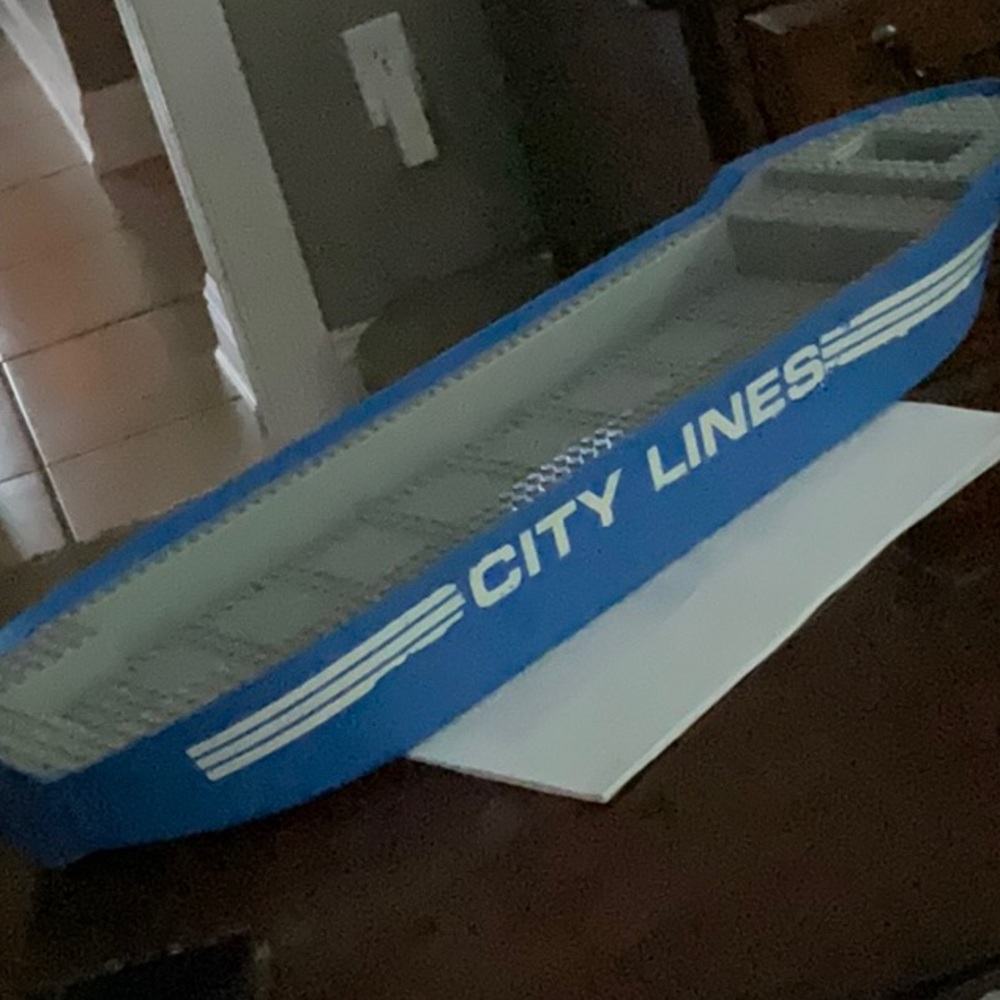 Lego Blue City Lines barge. - Picture 2 of 6